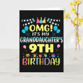 Omg Its My Granddaughters 9th Birthday Sweet 9 Yea カード (黄色い花)