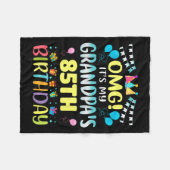 Omg Its My Grandpas 85th Birthday Sweet 85 Years O フリースブランケット (正面(横))