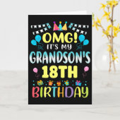 Omg Its My Grandsons 18th Birthday Sweet 18 Years カード (黄色い花)