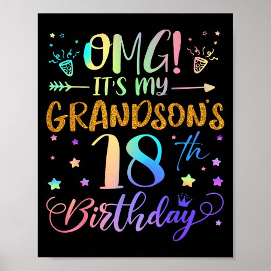 Omg Its My Grandsons 18th Birthday Sweet 18 Years  ポスター (正面)