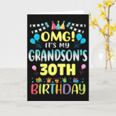 Omg Its My Grandsons 30th Birthday Sweet 30 Years  カード (黄色い花)