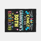 Omg Its My Grandsons 30th Birthday Sweet 30 Years  フリースブランケット (正面(横))