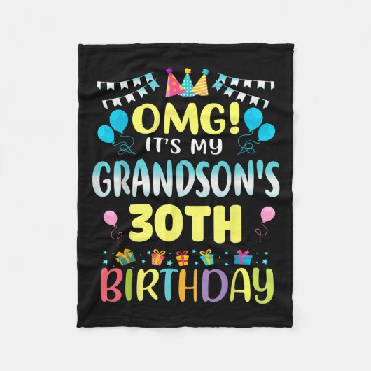 Omg Its My Grandsons 30th Birthday Sweet 30 Years  フリースブランケット (正面)
