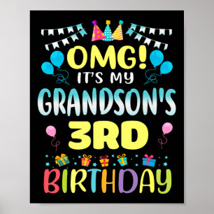 Omg Its My Grandsons 3rd Birthday Sweet 3年 ポスター