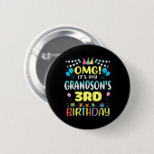 Omg Its My Grandsons 3rd Birthday Sweet 3年 缶バッジ (正面&裏面)