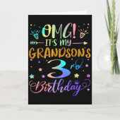 Omg Its My Grandsons 3rd Birthday Sweet 3 Years Ol カード (正面)
