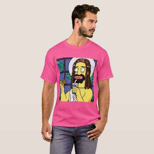 Omg Jesus Really Loves Waffles Tシャツ (正面フル)