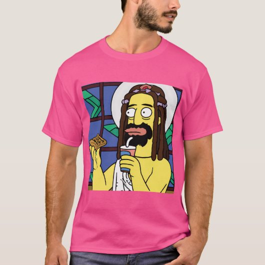 Omg Jesus Really Loves Waffles Tシャツ (正面)