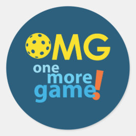 OMG. One More Game of Pickleball ラウンドシール