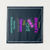 OMG Sheが13のサプライズパーティー背景を回す タペストリー (正面(横))