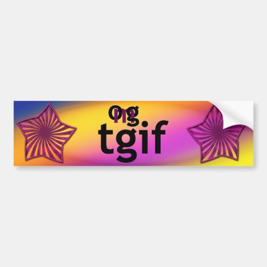 OMG! tgif バンパーステッカー (正面)