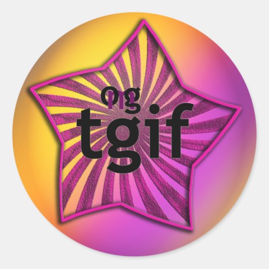 OMG! tgif ラウンドシール (正面)