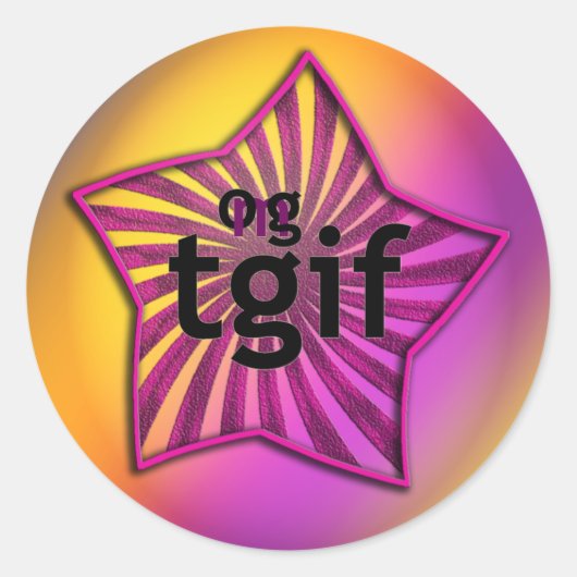 OMG! tgif ラウンドシール (正面)