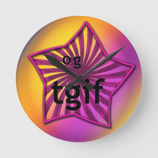OMG! tgif ラウンド壁時計 (正面)