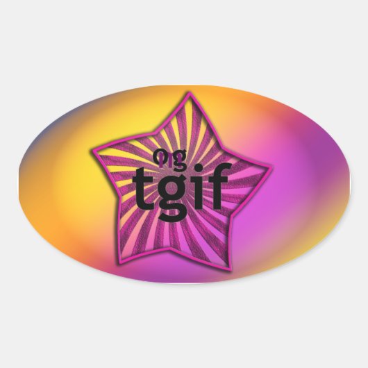 OMG! tgif 楕円形シール (正面)