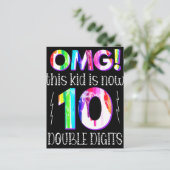 OMG! This Kid Is Now 10 Double Digits Paint Drip ポストカード (スタンド正面)