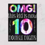 OMG! This Kid Is Now 10 Double Digits Paint Drip ポストカード (正面)
