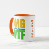 OMGaka WTF名前をカスタムするマグス マグカップ (正面左)