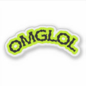 OMGLOL Neon Sticker – Fun 2000s Vibes シール (正面)