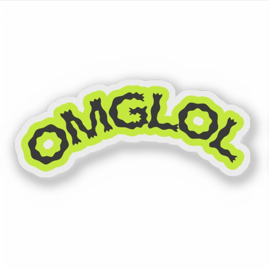 OMGLOL Neon Sticker – Fun 2000s Vibes シール (正面)