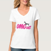 OMGoatナイジェリア矮性山羊ヤギ愛好家OMGピンク Tシャツ (正面)