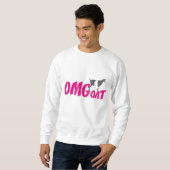OMGoat LaMancha Goat the Goat lovers OMG in Pink スウェットシャツ (正面フル)