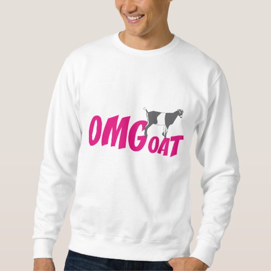 OMGoat LaMancha Goat the Goat lovers OMG in Pink スウェットシャツ (正面)