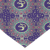 Omhシームレス金ゴールドオンブルーマンダラヨガパターン ロングテーブルランナー (コーナー)