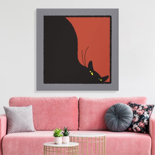 Ominous black cat キャンバスプリント (インサイチュ (リビング))