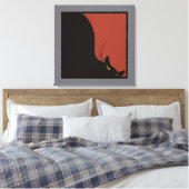 Ominous black cat キャンバスプリント (インサイチュ (寝室))