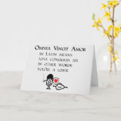 Omnia Vincit Amor A Funny Thinking Of You Poem カード (黄色い花)