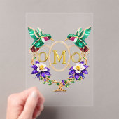 OMO Hummingbird Any Letters Custom Wedding アクリル招待状 (インサイチュ (ポータブル))
