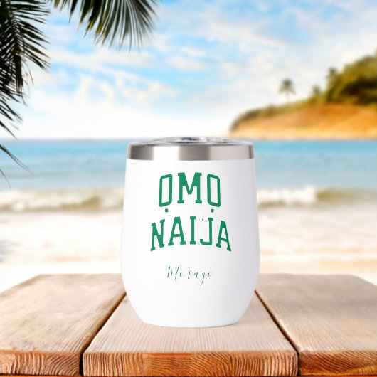 Omo-Naija - オモナイジャ名入れナイジェリア伝統タンブラー (ビーチ (回転後))