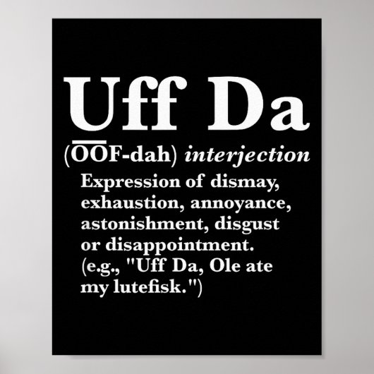 Omoshiroi Uff Da T Shirts Uff Da Teigi Black Uni A ポスター (正面)