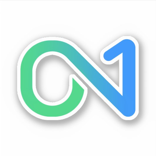 ON1 Blue Greenロゴシール シール (正面)