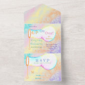 On ポップ・アートの Over Bubbles Kid's Birthdayパーティー オールインワン招待状 (内側)