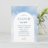 On モダン Cloud 9ブライダルシャワー 招待状 (スタンド正面)