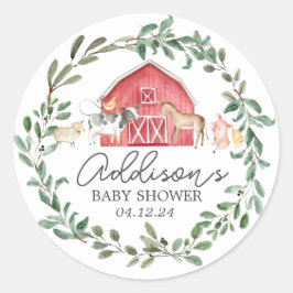 on モダンFarm Baby Shower招待状 ラウンドシール