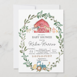 on モダンFarm Baby Shower招待状 招待状