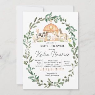 on モダンFarm Baby Shower招待状 招待状