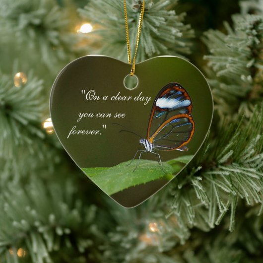 "On a 澄ん Day"ガラス張り蝶デザイン セラミックオーナメント (ツリー)