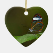 "On a 澄ん Day"ガラス張り蝶デザイン セラミックオーナメント (裏面)