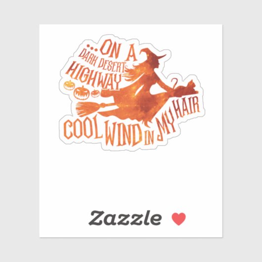 On A Dark Desert Highway Cool Wind Witch Broom シール (シート)