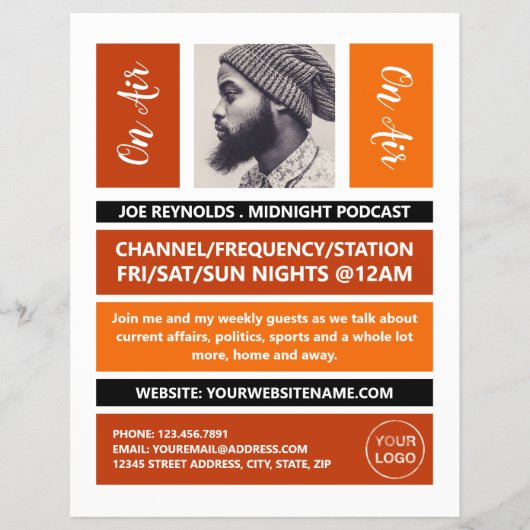 On Air - Podcaster写真 – レトロPodcast チラシ (正面)