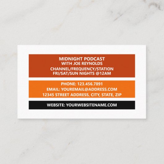 On Air - Podcaster写真 – レトロPodcaster 名刺 (裏面)