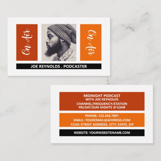 On Air - Podcaster写真 – レトロPodcaster 名刺 (正面/裏面)