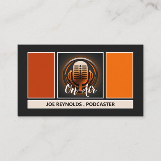 On Air Podcaster、レトロPodcast 名刺 (正面)