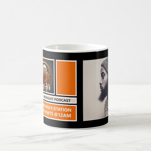 On Air Podcaster、レトロPodcast 広告's コーヒーマグカップ (中央)