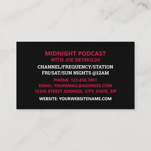 On Air Podcaster、Podcast 名刺 (裏面)