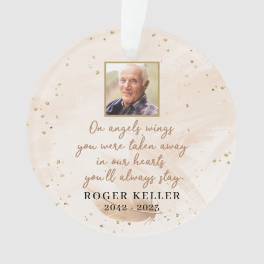 On Angel's Wingsフォトアクリルオーナメント オーナメント (正面)